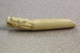 A Signed Japanese Wooden Dragon Scoop