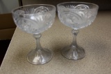 Set of 2 Pressed Glass Goblets