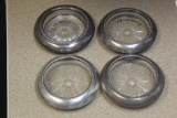 Lot of 4 Sterling Rim Coasters