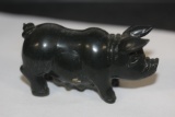 Small Spinach Jade Pig Figurine