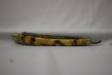 A Faux Turtle Shell Gilt Edge Straight Razor