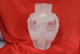 A Desna Heavy Semi Nude Frost Glass Vase