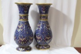 A Pair of Chinese Cloisonne Vases