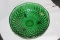 Green 3 Legged Pressed Glass Bowl