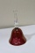 An Etched Ruby Red Glass Bell