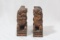 A Pair of Carved Wooden Foo Lions