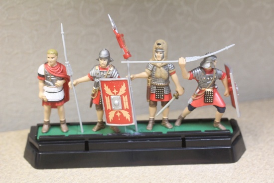 Metal Toy Vikings on Stand