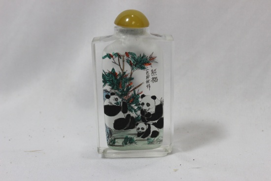 An Inside Painting Crystal or Glass Snuff Bottle
