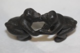 Small Cast Iron Kissing Monkeys