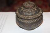 Rare Mixed Metal Inlaid on Wood Container