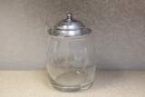 Sterling Lid and Etched Glass Container