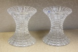 Pair of crystal candle sticks