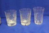 3 Cut Glass Tumblers