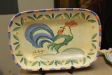 Bella Rooster Ceramic Rectangular Tray