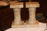 Pair of Marble Pedestal Form Stand
