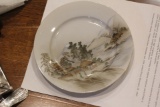 Antique Kutani Porcelain Plate of Mount Fuji