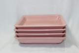 Set of 4 Pink Square Plates