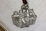 Ginger Bread Pewter Basket Pendant