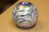 Iridescent Art Glass Paperweight