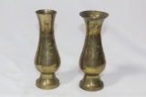 Lot of Two Small Brass Vases