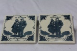 Lot of Two Delft Tile Coasters