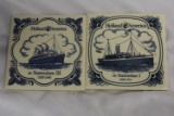 Lot of Two Delft Tile Coasters