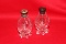 Sterling Silver Top, Glass Salt and Pepper Shaker