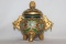 An Oriental Cloisonne Urn with Lid