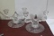 A Pair of Etched Glass Candle Holders