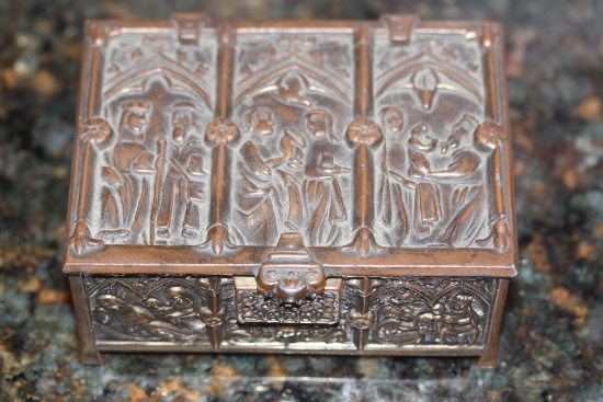 Carved Vintage Brass Box