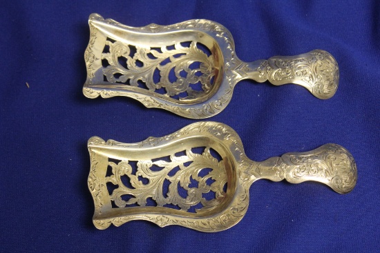 A Pair of Hallmarked Sterling Reticulated Scoop?