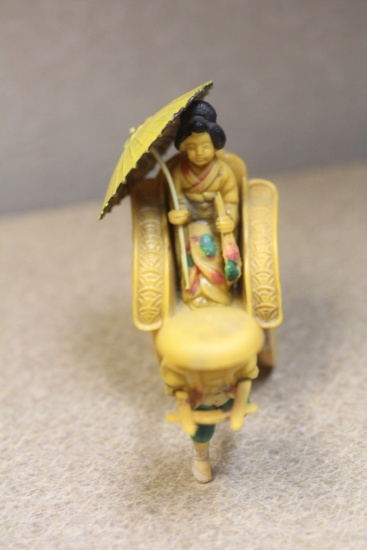 Japanese Celluloid Lady on a Rickshaw