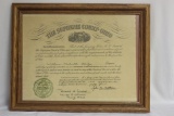 A Framed Vintage Ohio Supreme Court Registration