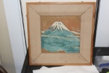 Japanese Mount Fiji Enamel on Tile