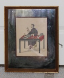 Antique Chinese 19th/20th C Engraving of Woman