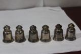 Set of 6 Sterling Salt and Pepper Shakers