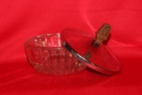 A Glass Jewelry Box with Metal Lid
