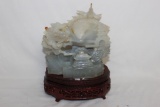 A Chinese Agate Figure on Stand