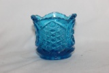 A Blue Glass Toothpick Holder