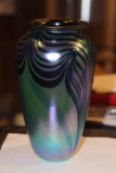 Robert Eickholt Iridescent Art Glass Vase