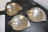 Set of 3 Tiffany and Co. Sterling Leaf Dishes