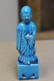 Antique Chinese Turquoise Ceramic Tennant