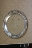 Sterling Rim and Etched Glass Plate/Coaster