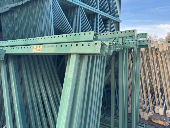 Teardrop Pallet Racking Upright | Green |Partially damaged | 64"x22' | 145 lbs | Qty 25