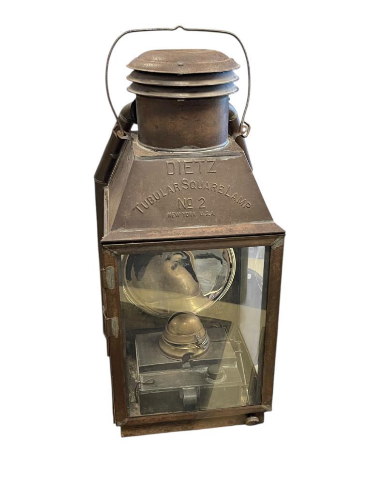 ANTIQUE DIETZ TUBULAR SQUARE LAMP NO.2 WITH ROUND | Proxibid
