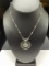 VINTAGE STERLING SILVER TURQUOISE PENDANT NECKLACE