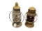 20TH CENTURY NAUTICAL MARITIME OIL LANTERNS ONE WITH CLEAR GLASS GLOBE OTHER WITH RED GLASS GLOBE