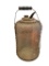 ANTIQUE 1990'S GLASS AND METAL WIRE MESH KEROSENE OIL BOTTLE 1 GALLON WITH METAL SPOUT