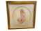 LOUIS FABIEN SIGNED ORIGINAL PASTEL ON CANVAS OF NUDE WOMAN SITTING DOWN WITH FLOWERS IN HAIR