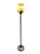 ELEGANT BRONZE TONE AND GOLDEN GLASS SHADE TORCHIERE FLOOR LAMP